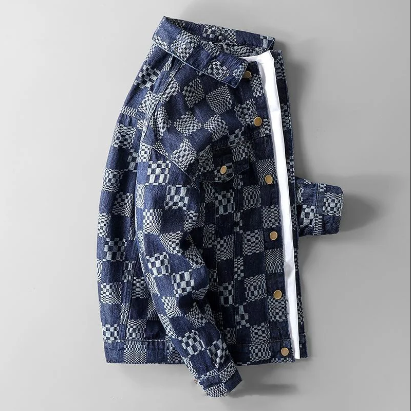 Trendige Karo-Jeansjacke für Herren - Stilvoll und Bequem