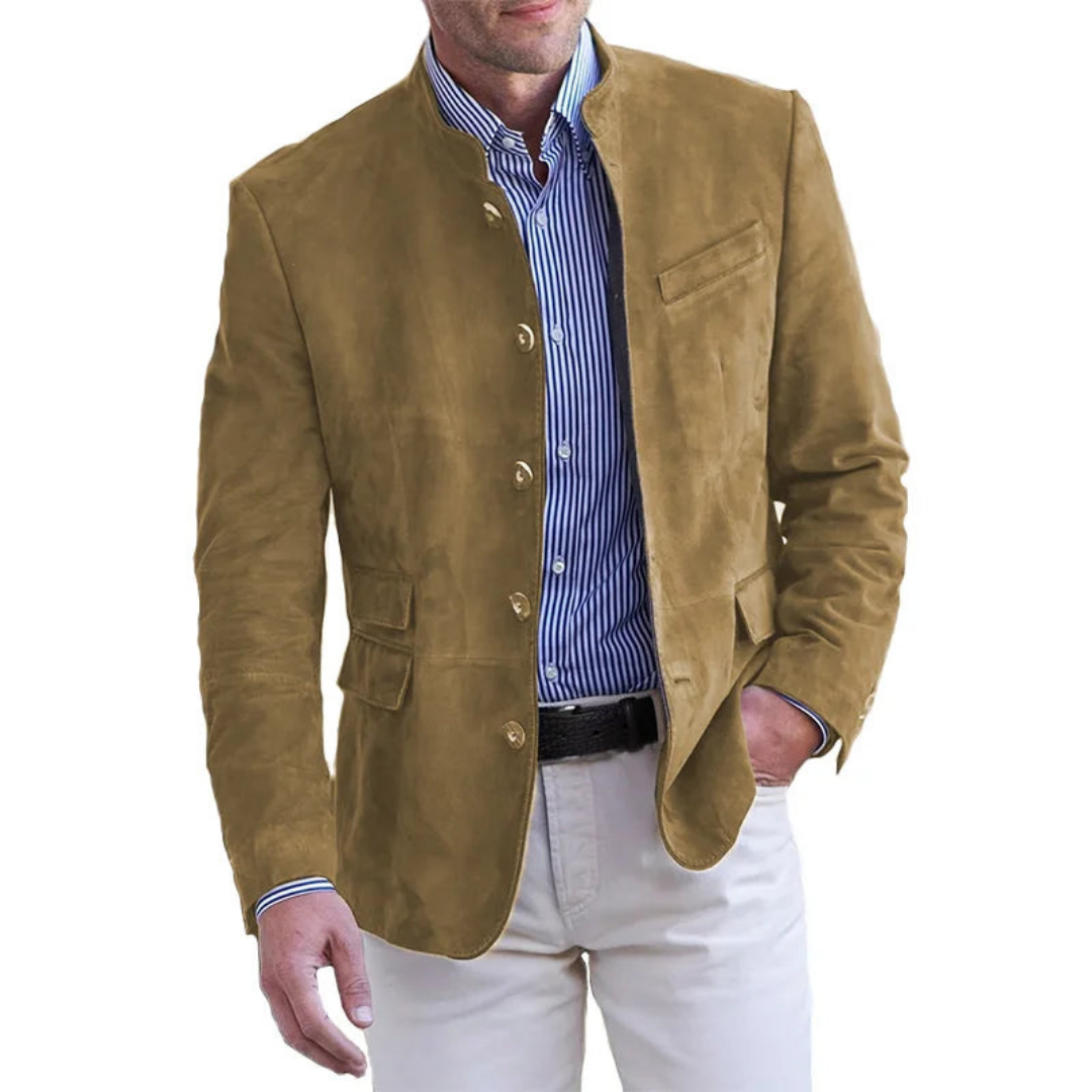 Alvaro | Herrenblazer mit Stehkragen und halber Knopfleiste für elegante Anlässe