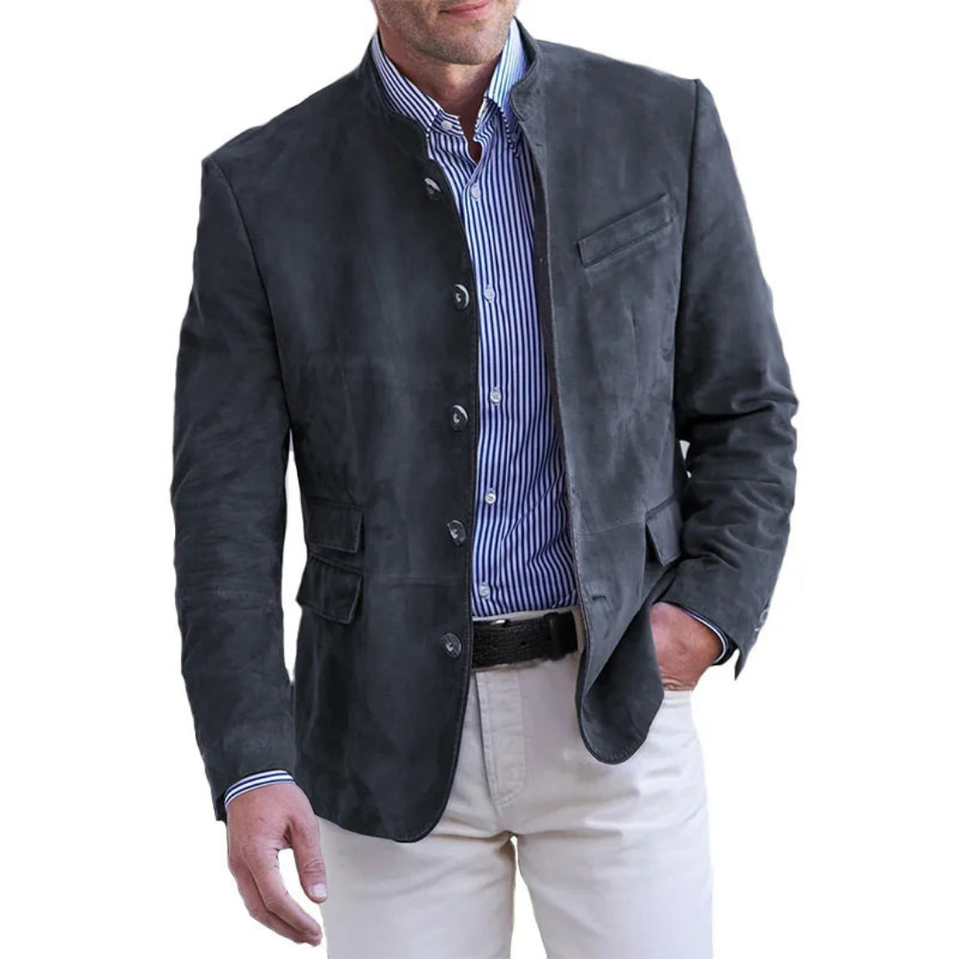Alvaro | Herrenblazer mit Stehkragen und halber Knopfleiste für elegante Anlässe