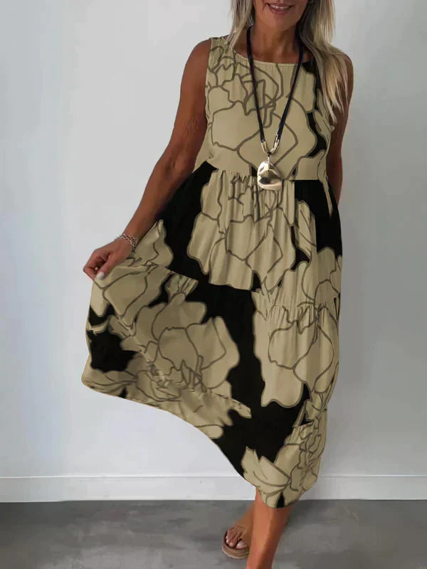 Ärmelloses Kleid mit Druck