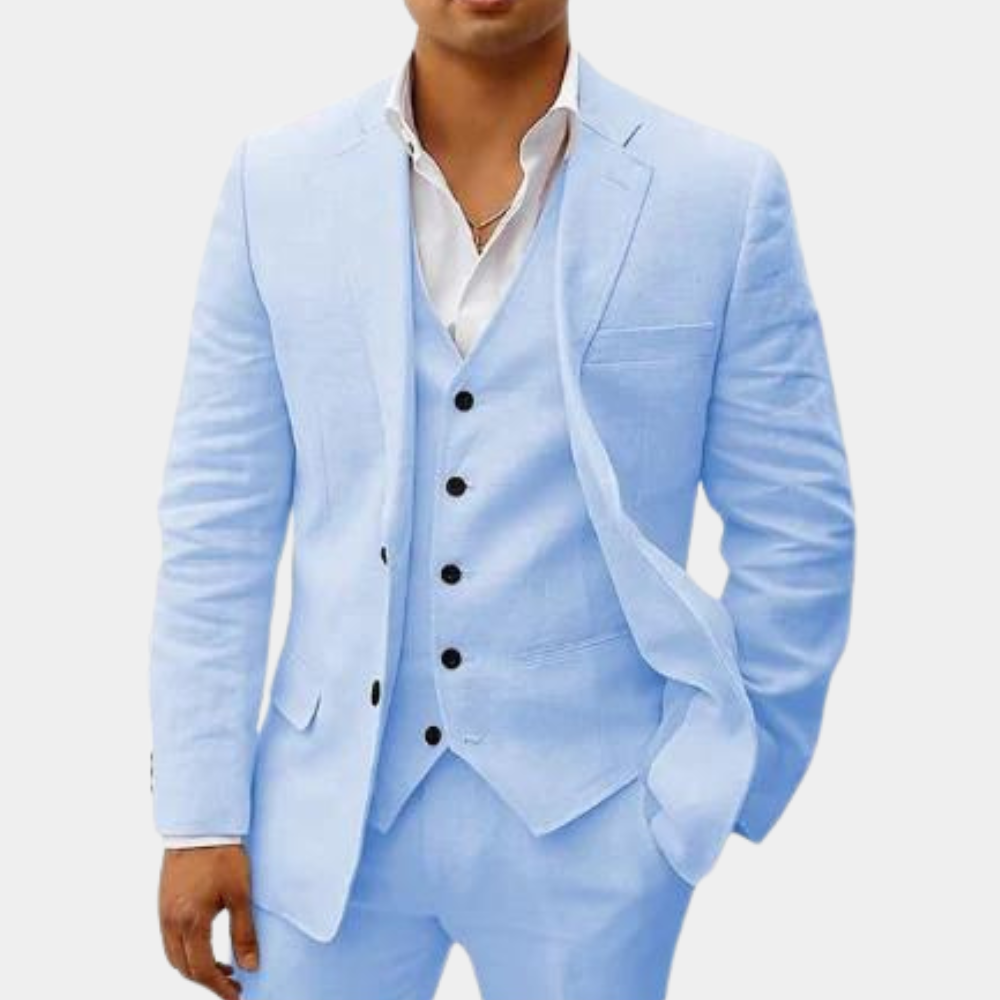 Bastian | Dreiteiliges Herren-Set mit Blazer, Weste und Hose im modernen Stil