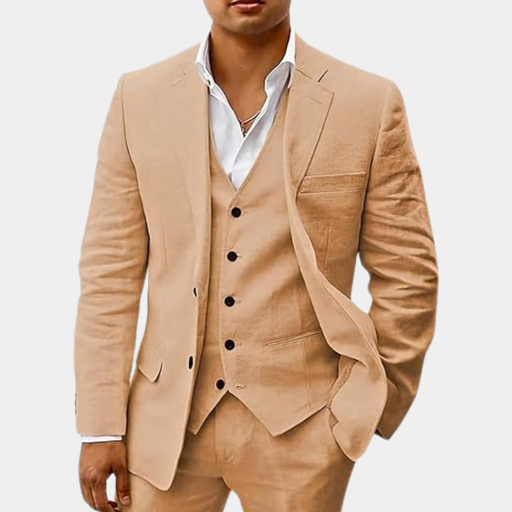 Bastian | Dreiteiliges Herren-Set mit Blazer, Weste und Hose im modernen Stil