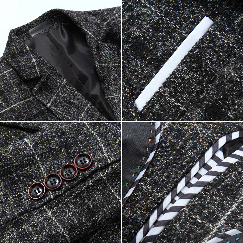 Benedikt | Moderner Herrenblazer mit Karomuster und schlanker Passform
