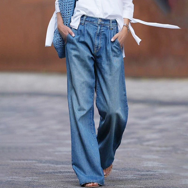 Bequeme High-Waist Denimjeans für Damen – Weite Passform für lässige Styles