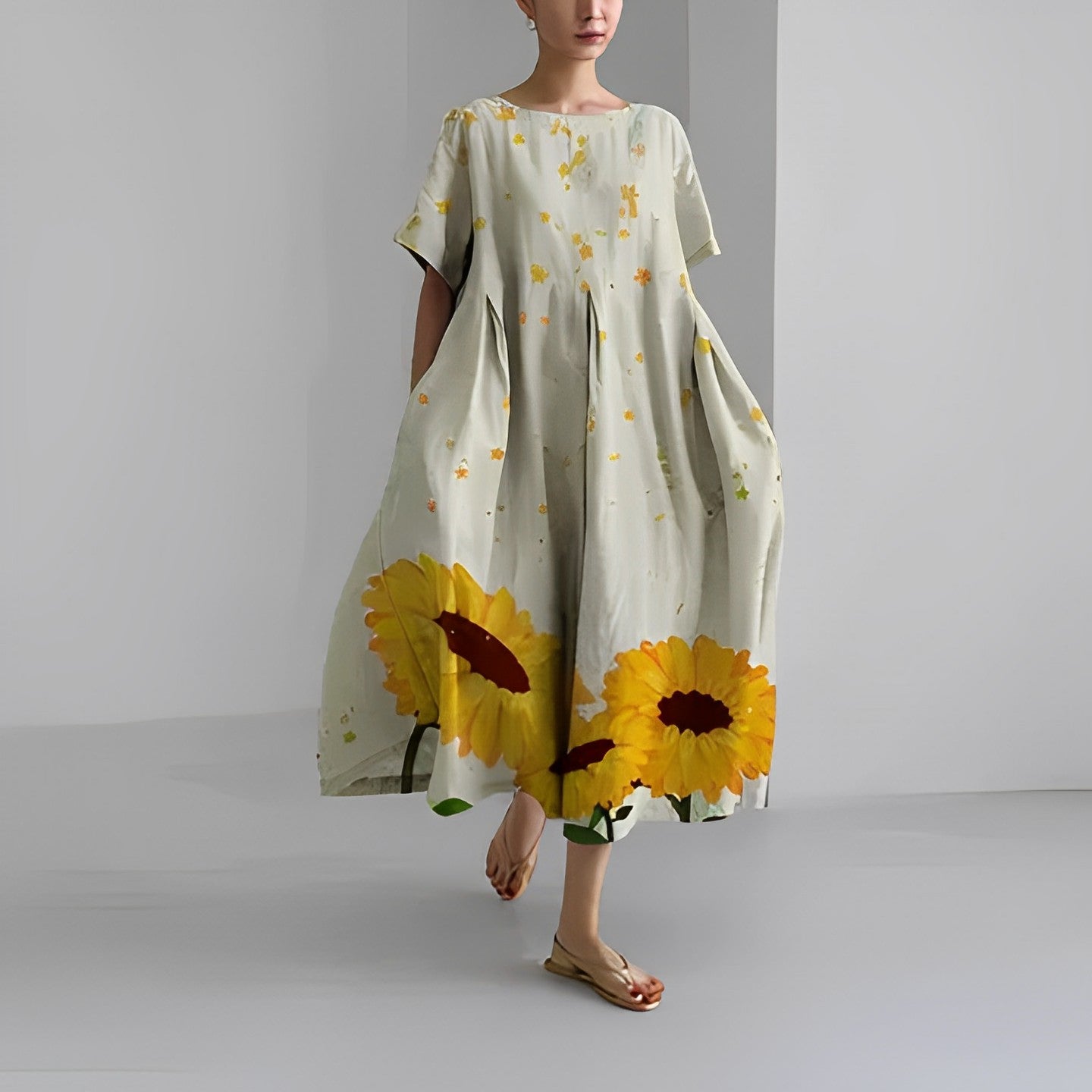 Damen Amelia Kleid | Boho-Blumenmuster für Unkomplizierte Eleganz