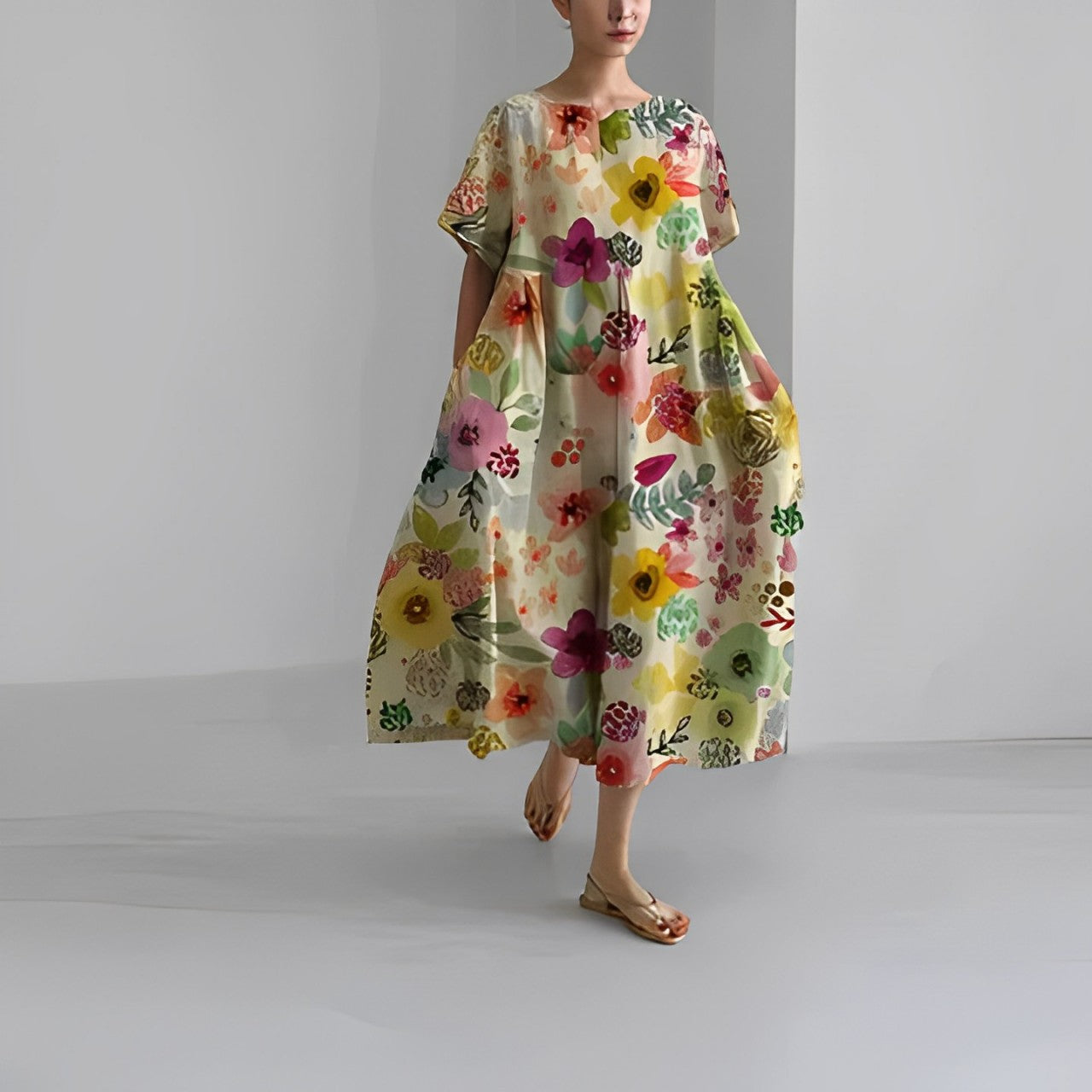 Damen Amelia Kleid | Boho-Blumenmuster für Unkomplizierte Eleganz