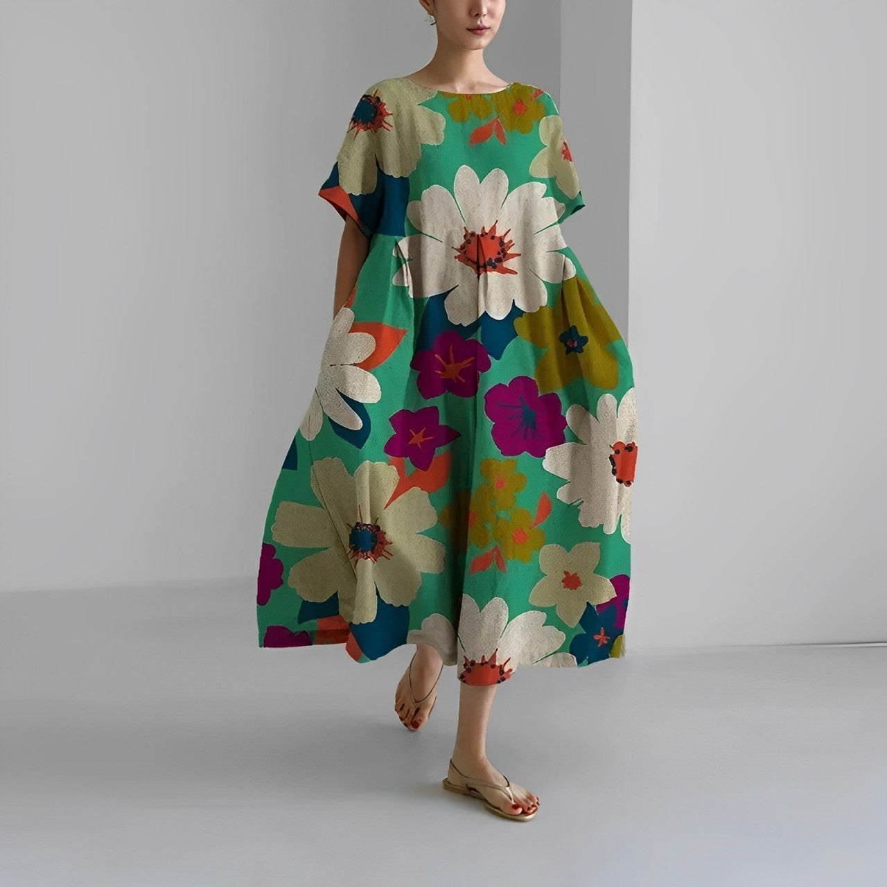 Damen Amelia Kleid | Boho-Blumenmuster für Unkomplizierte Eleganz
