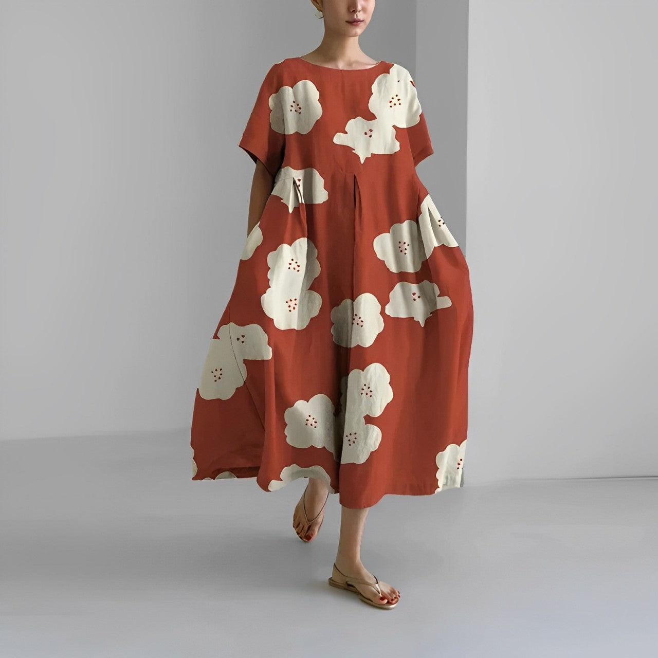 Damen Amelia Kleid | Boho-Blumenmuster für Unkomplizierte Eleganz