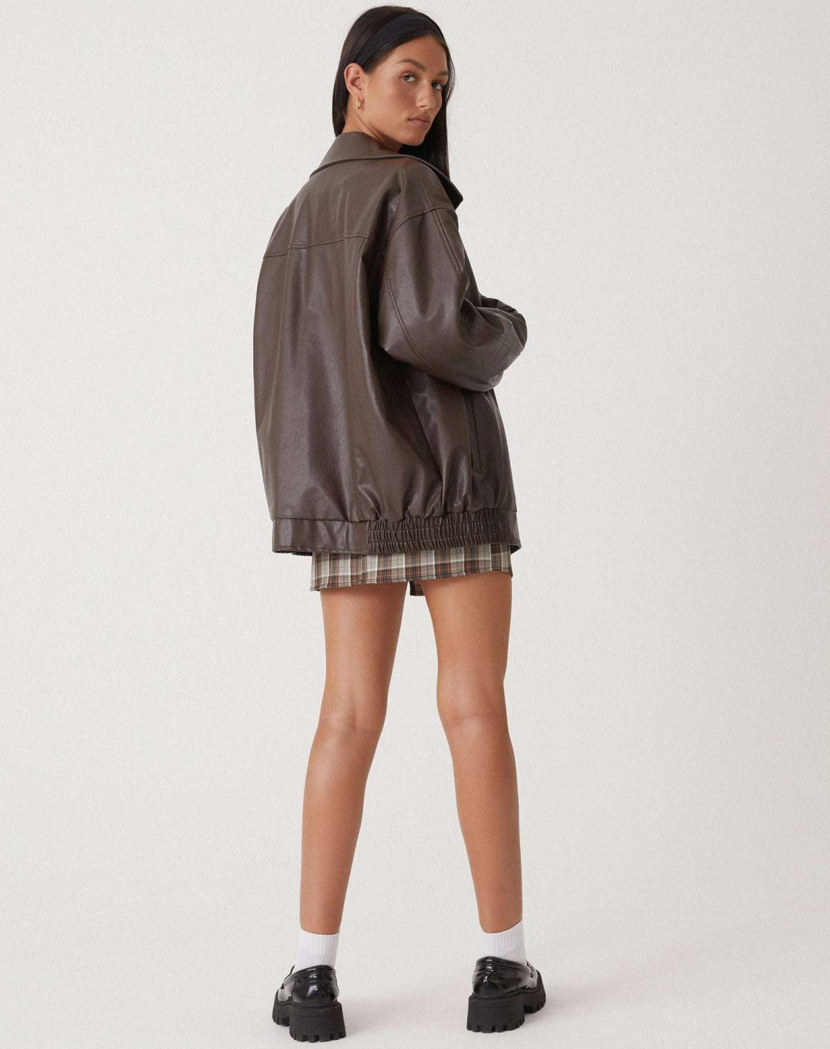 Damen Lederjacke Oversized – Modische Übergangsjacke im lockeren Schnitt