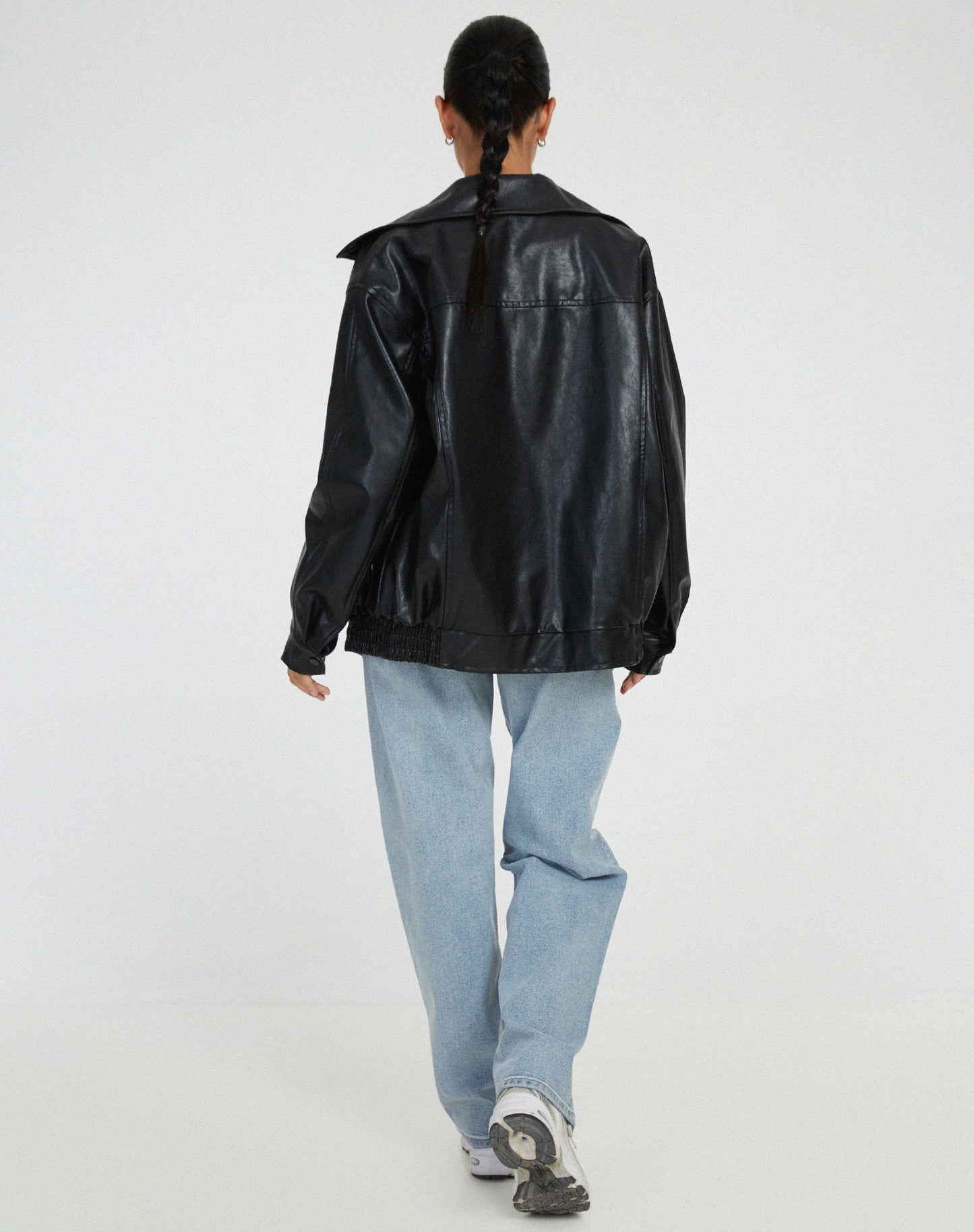 Damen Lederjacke Oversized – Modische Übergangsjacke im lockeren Schnitt