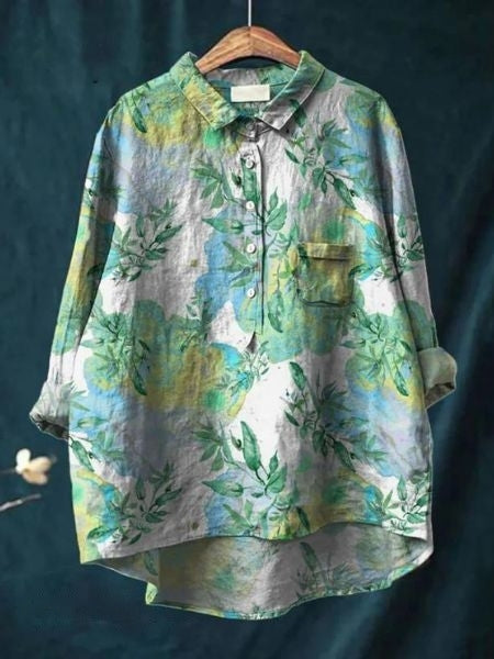 Damen Lila Bluse | Blumenmuster Chemisier für Einen Frischen, Lässigen Look