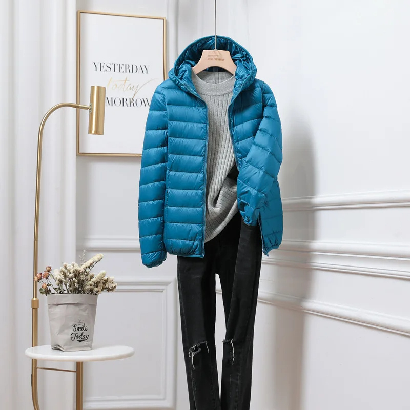 Damen Pufferjacke Ultraleicht mit Kapuze – Faltbare Steppjacke für Reisen