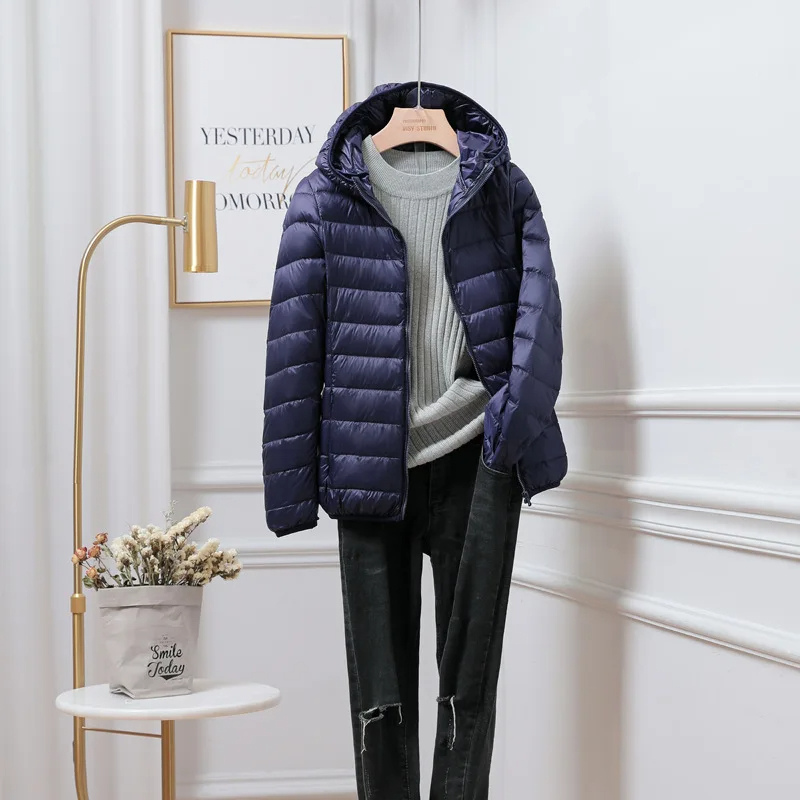 Damen Pufferjacke Ultraleicht mit Kapuze – Faltbare Steppjacke für Reisen
