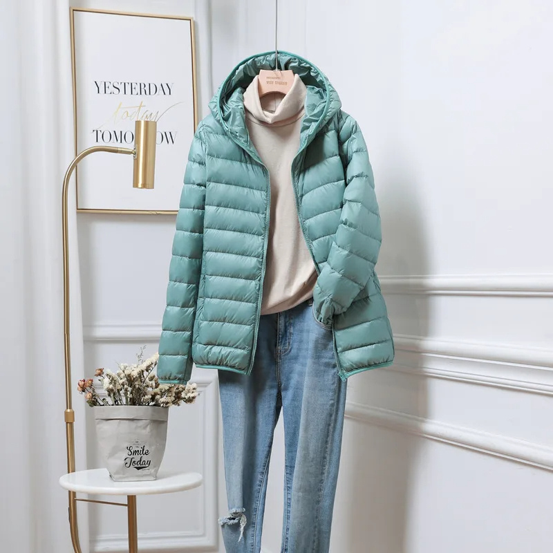 Damen Pufferjacke Ultraleicht mit Kapuze – Faltbare Steppjacke für Reisen