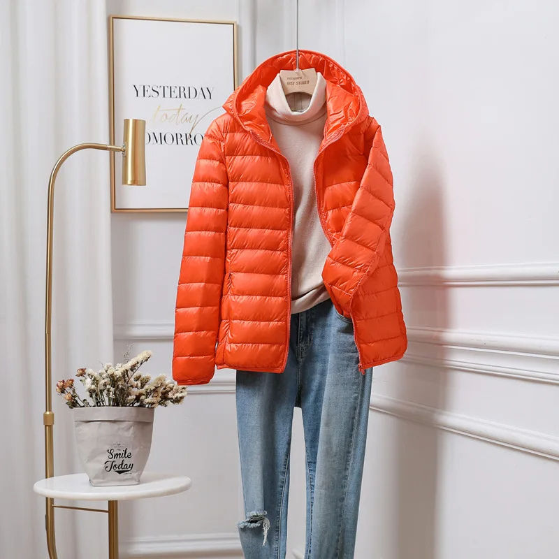 Damen Pufferjacke Ultraleicht mit Kapuze – Faltbare Steppjacke für Reisen