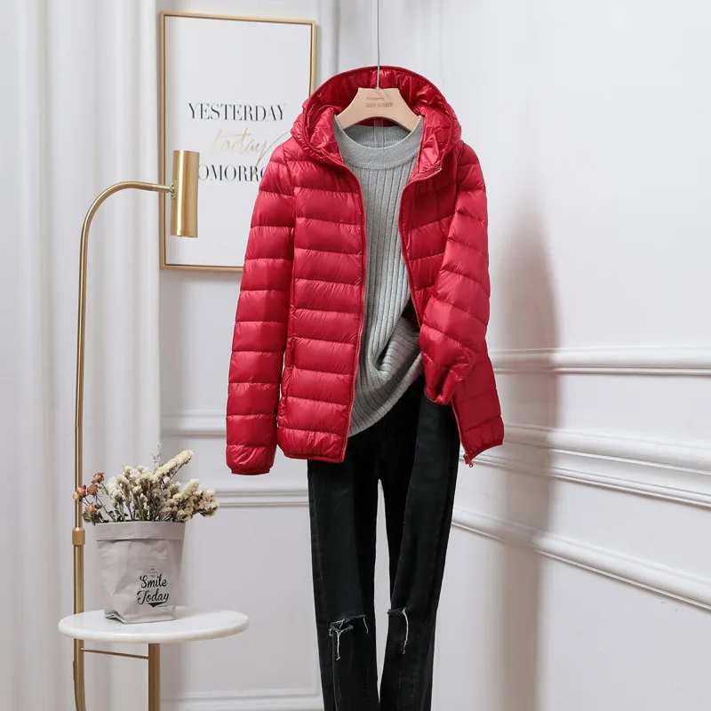 Damen Pufferjacke Ultraleicht mit Kapuze – Faltbare Steppjacke für Reisen