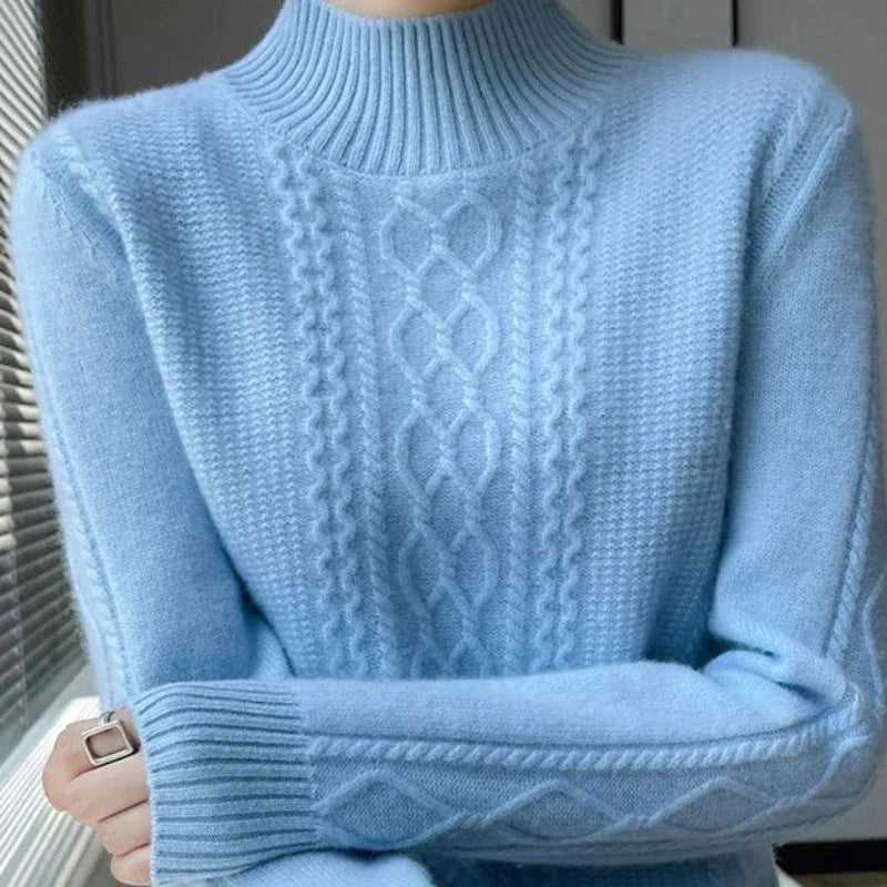Damen Rollkragenpullover aus Premium Wolle – Warmer Strickpullover