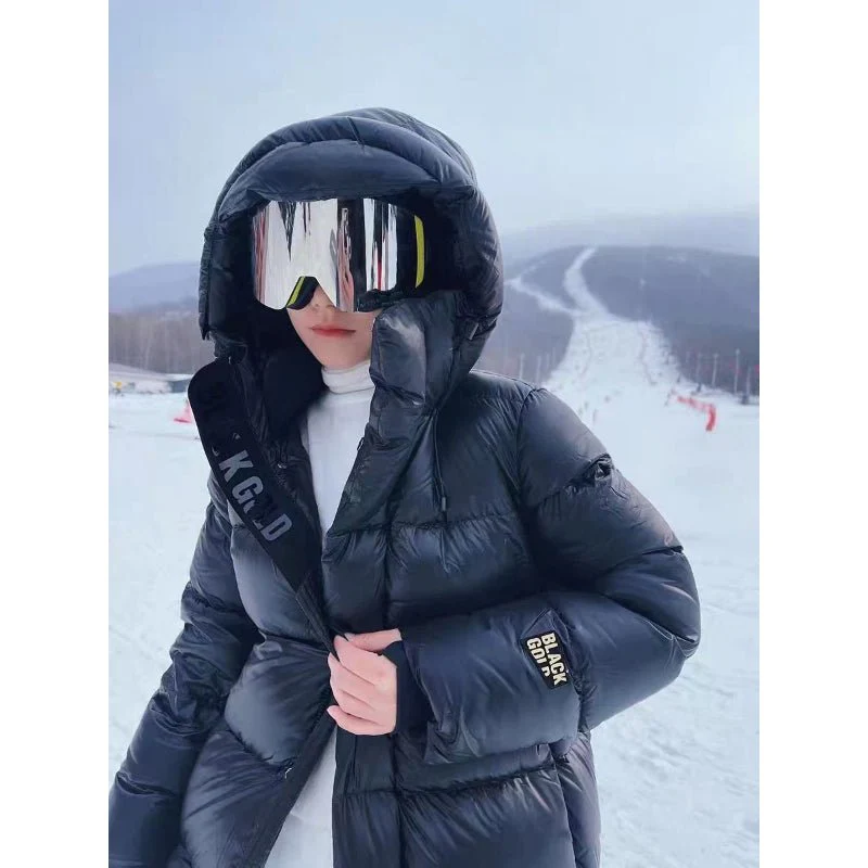 Damen Steppmantel – Langer, Wattierter Wintermantel im Modestil