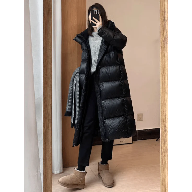 Damen Steppmantel – Langer, Wattierter Wintermantel im Modestil