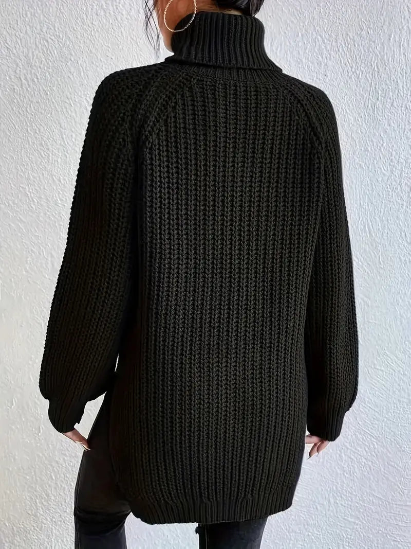 Damen Strickpullover Baumwolle Premium – Rollkragen, Weich & Elegant