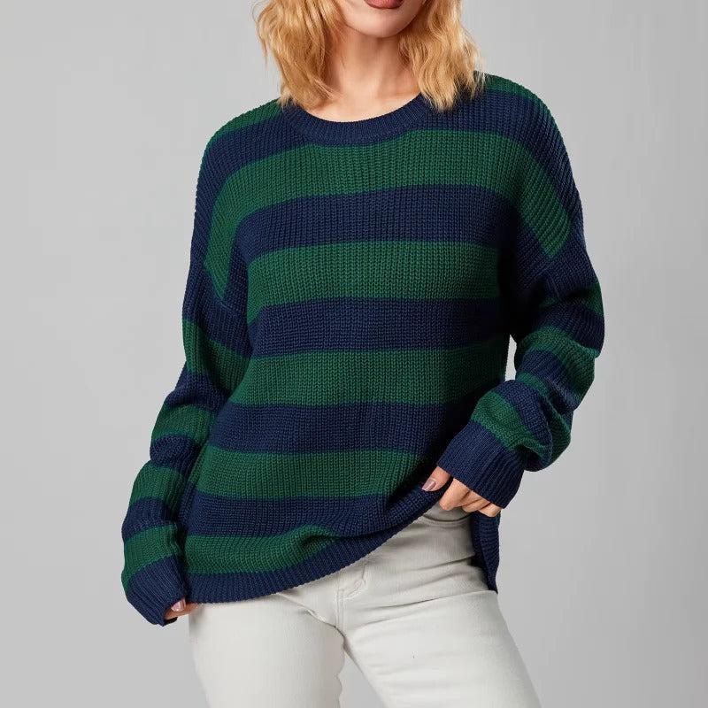 Damen Strickpullover Gestreift – Bunter Pullover im modernen Design