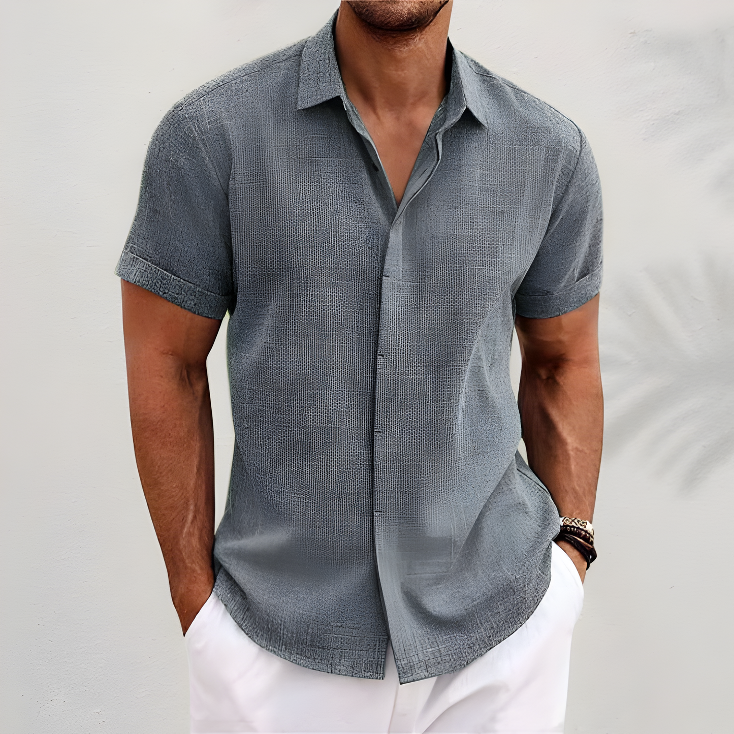 Dominik | Stilvolles Herren-Kurzarmhemd mit bequemem Schnitt und sommerlichem Design