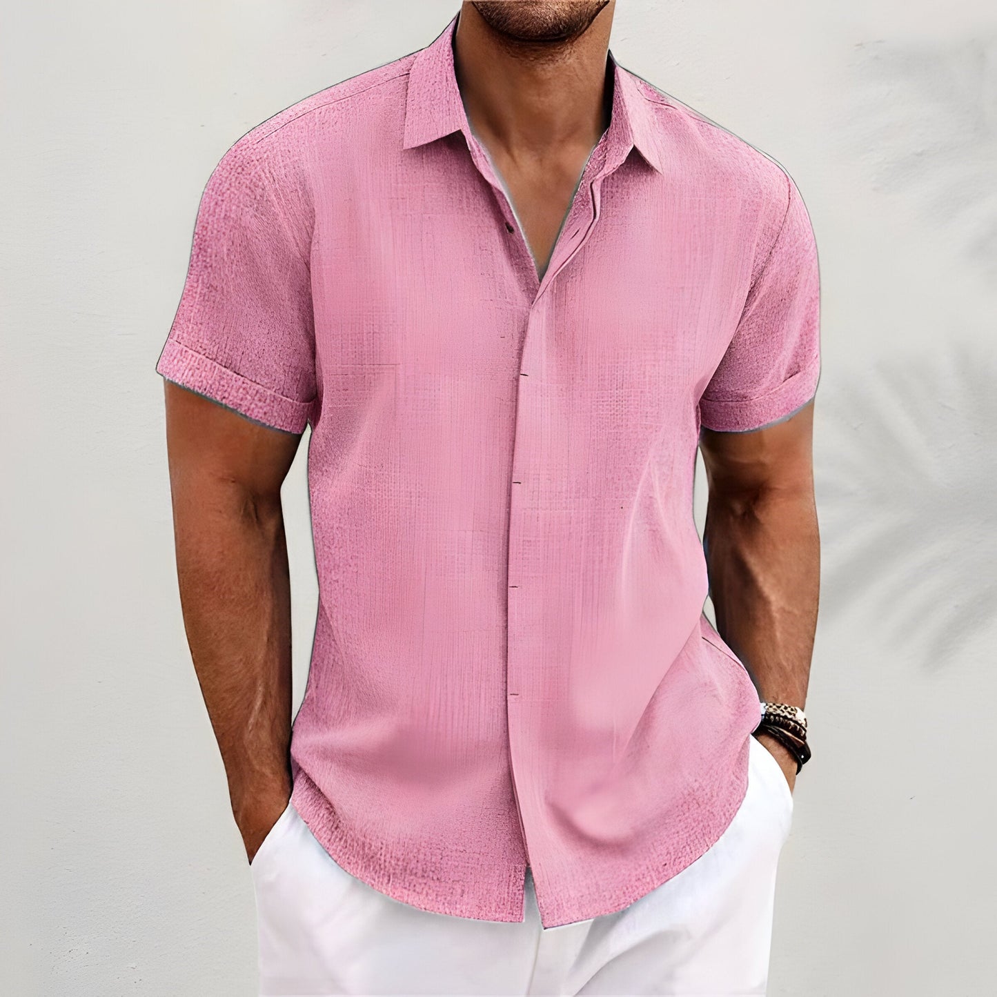 Dominik | Stilvolles Herren-Kurzarmhemd mit bequemem Schnitt und sommerlichem Design