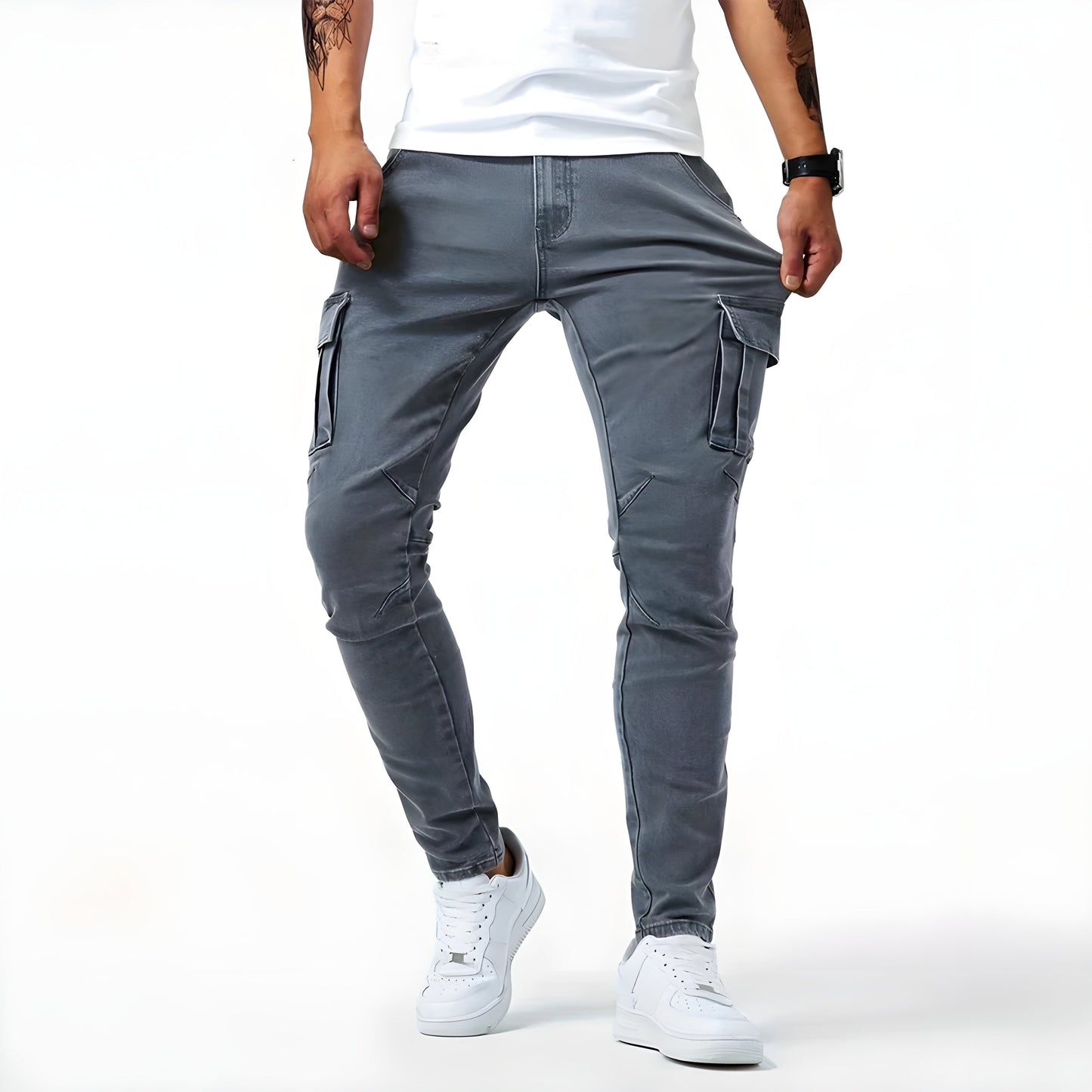Edvard | Stretch-Cargo-Hose für Herren mit Comfort-Fit und praktischen Taschen