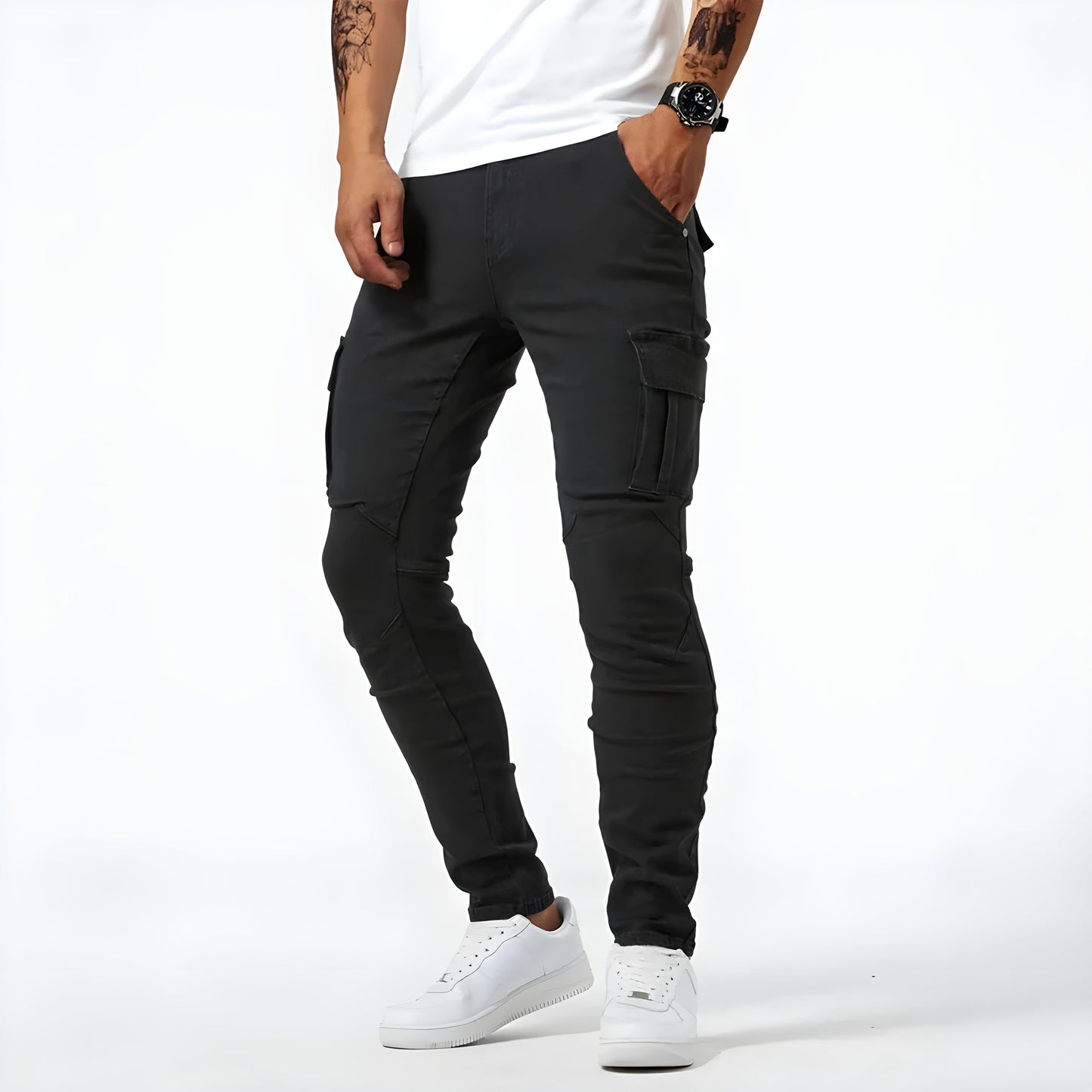 Edvard | Stretch-Cargo-Hose für Herren mit Comfort-Fit und praktischen Taschen