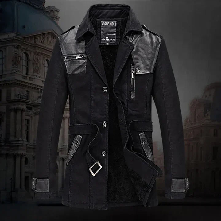 Eleganter, isolierter langer Trenchcoat für Herren – Stil und Wärme vereint