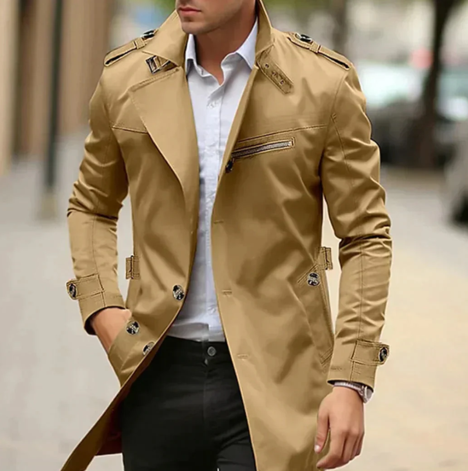 Eleganter leichter Trenchcoat für Herren – Stilvoller Schutz bei jedem Wetter