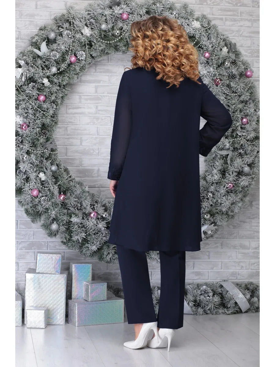 Elegantes 3-teiliges Damen Anzug-Set in Übergröße | Stilvoller Komfort für Besondere Anlässe