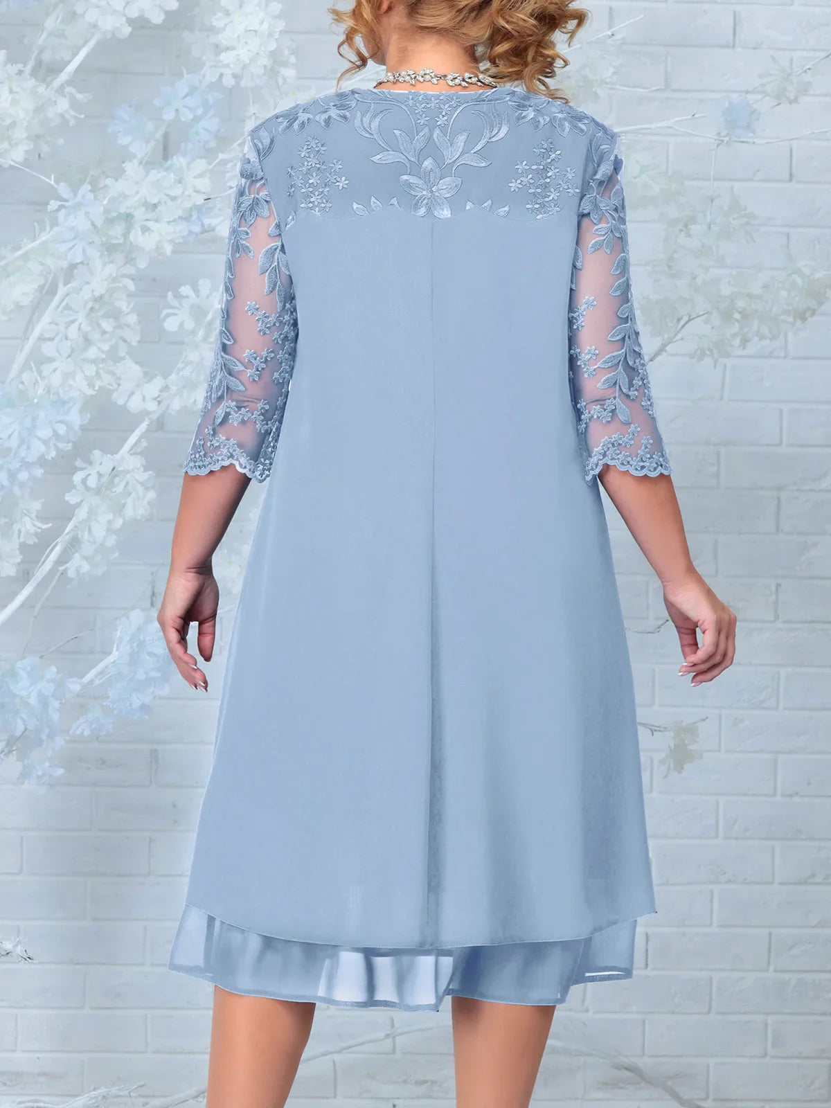 Elegantes besticktes Abendkleid in Übergröße | Komfortables Maxikleid für Damen