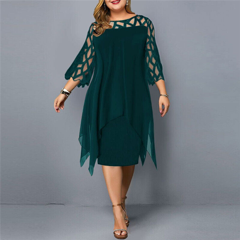 Elegantes Damen Midikleid in Übergröße | Komfortables Kleid für Festliche Anlässe