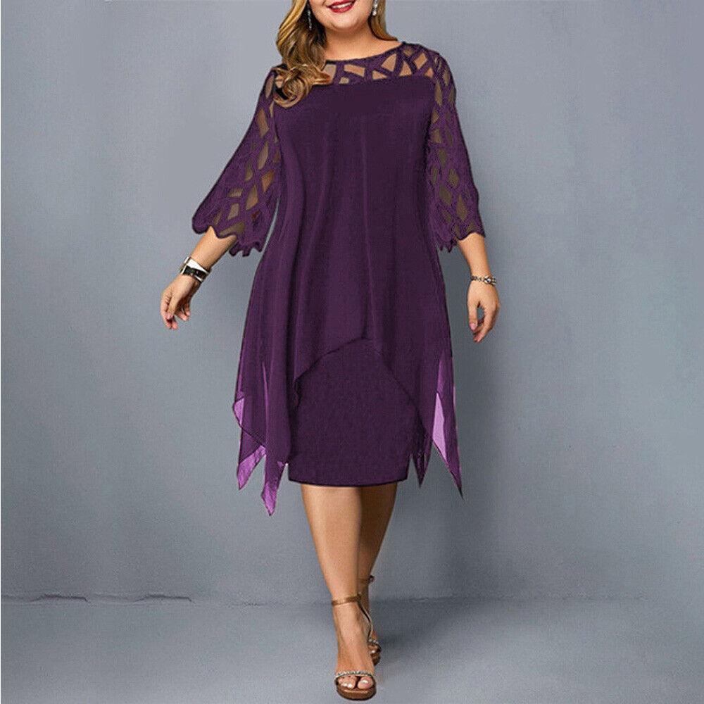 Elegantes Damen Midikleid in Übergröße | Komfortables Kleid für Festliche Anlässe