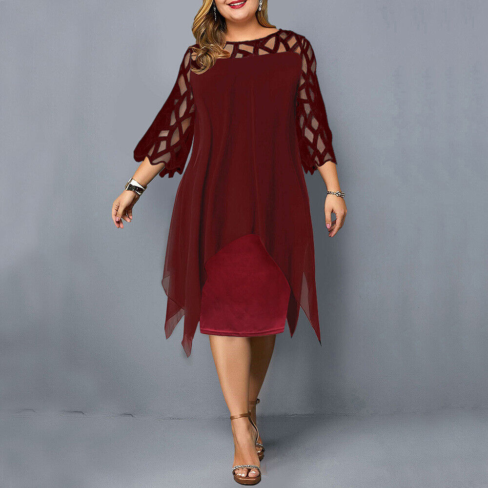 Elegantes Damen Midikleid in Übergröße | Komfortables Kleid für Festliche Anlässe