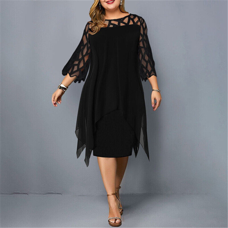 Elegantes Damen Midikleid in Übergröße | Komfortables Kleid für Festliche Anlässe