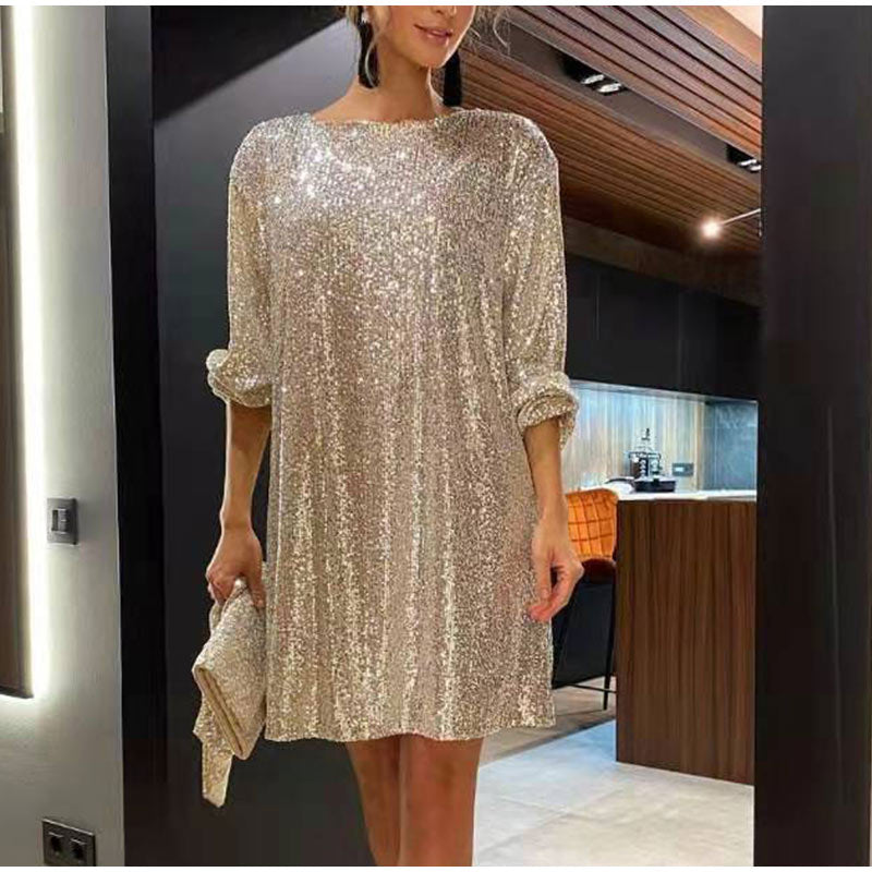 Elegantes Glitzer-Partykleid für Damen | Cocktail- und Ballkleid mit stilvollem Schnitt