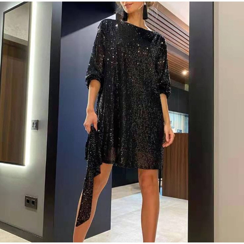 Elegantes Glitzer-Partykleid für Damen | Cocktail- und Ballkleid mit stilvollem Schnitt