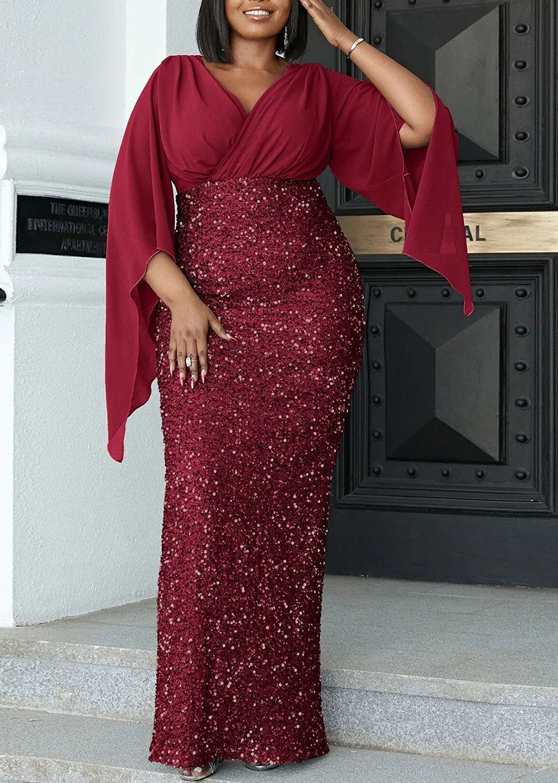 Elegantes langes Abendkleid in Übergröße | Festliches Maxikleid für Damen