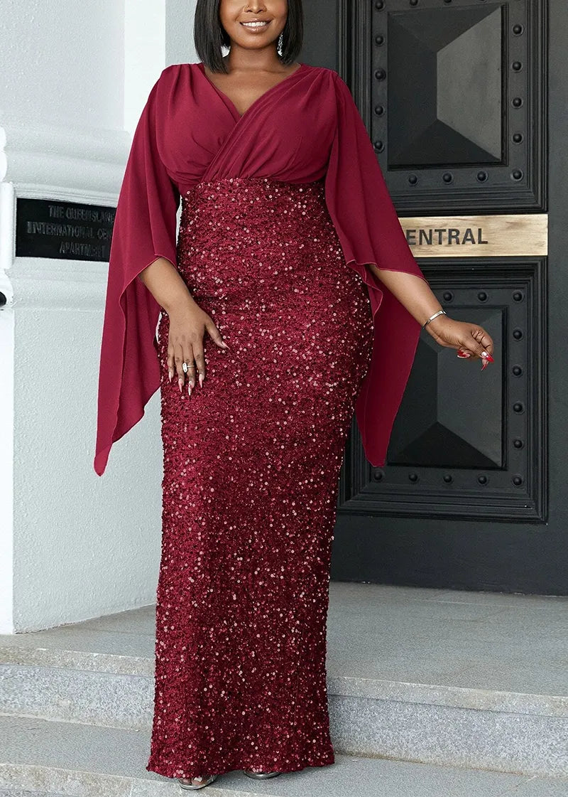 Elegantes langes Abendkleid in Übergröße | Festliches Maxikleid für Damen