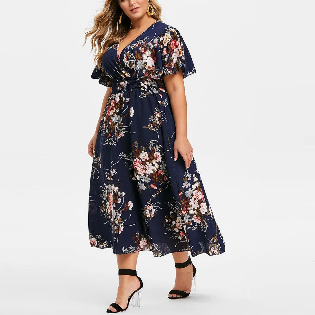 Elegantes langes Sommerkleid | Damen Maxikleid im Vintage-Stil