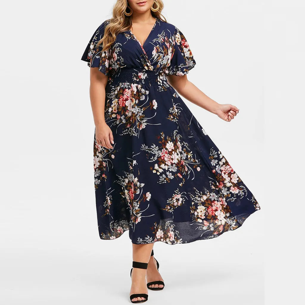 Elegantes langes Sommerkleid | Damen Maxikleid im Vintage-Stil