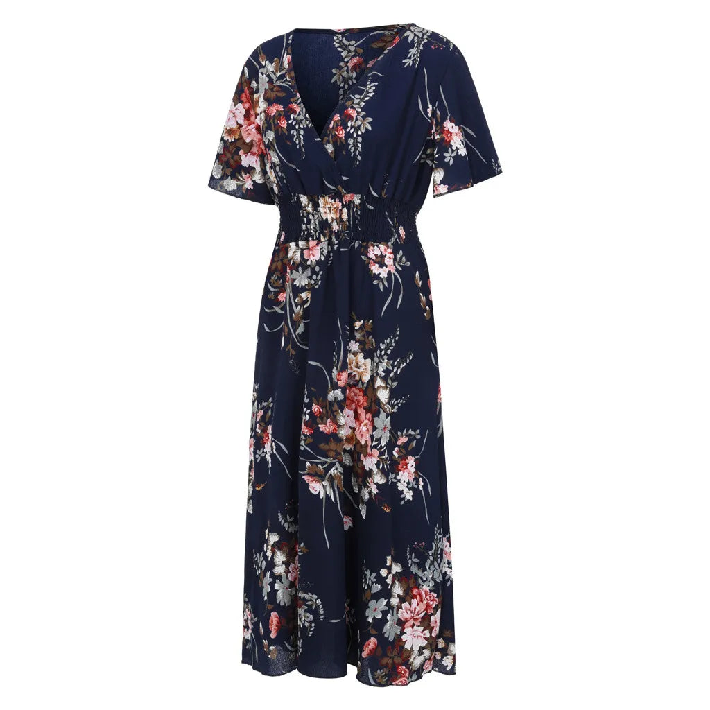 Elegantes langes Sommerkleid | Damen Maxikleid im Vintage-Stil