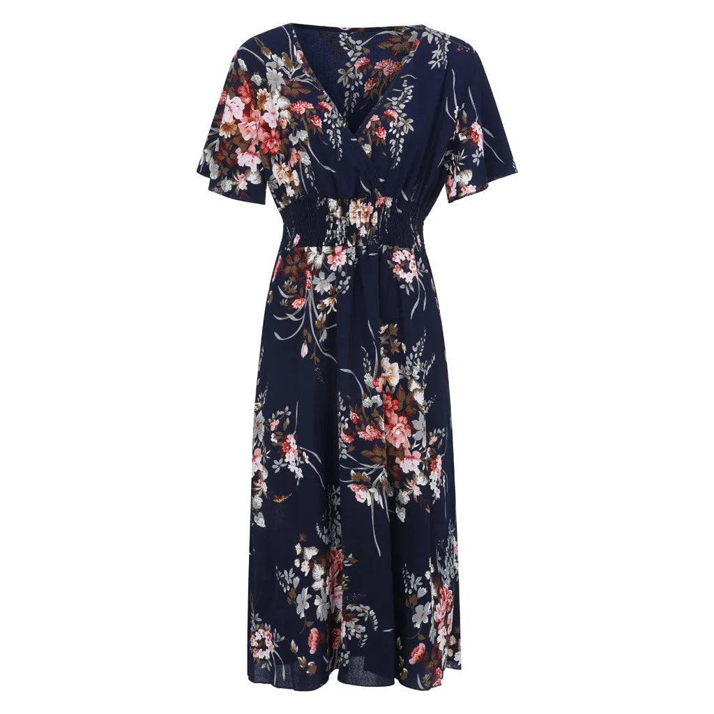 Elegantes langes Sommerkleid | Damen Maxikleid im Vintage-Stil