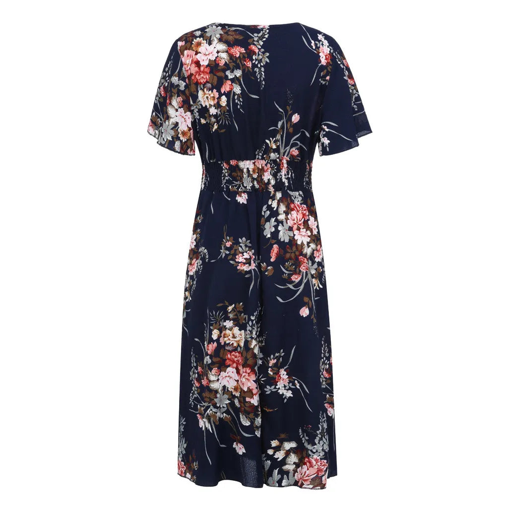 Elegantes langes Sommerkleid | Damen Maxikleid im Vintage-Stil