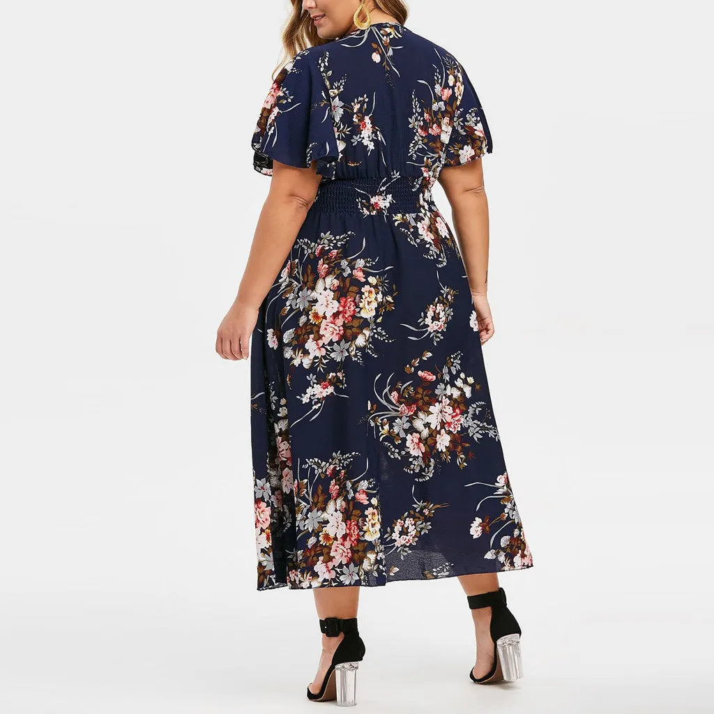 Elegantes langes Sommerkleid | Damen Maxikleid im Vintage-Stil
