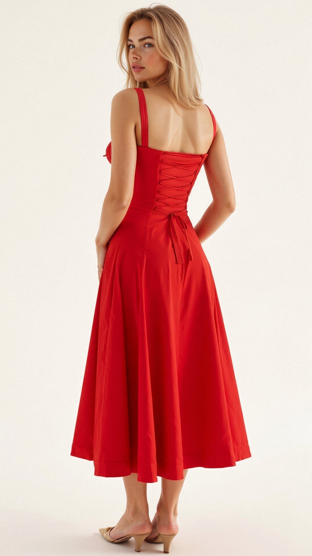 Elena – Sommerliches Midi-Kleid mit Trägern & Schlitz – Luftig, elegant & perfekt für warme Tage