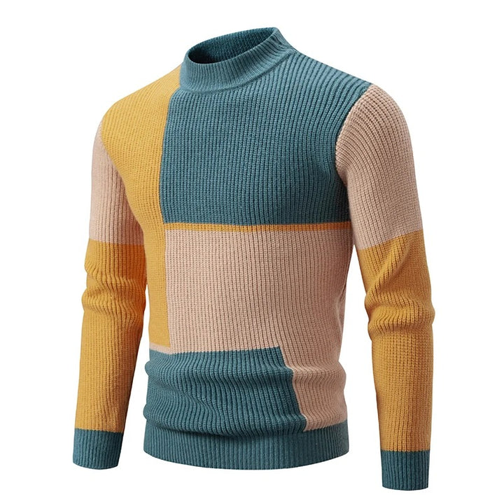 Klassischer Rundhals-Herrenpullover aus hochwertigem Strickmaterial