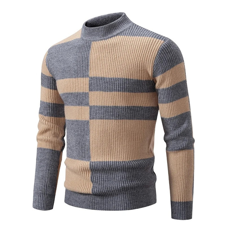Klassischer Rundhals-Herrenpullover aus hochwertigem Strickmaterial